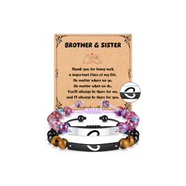 JoycuFF Brother and Sister Bracelets - Birthday, Valentine's Day, Christmas Gifts for Adult, Older, Big Brother, Little Sister
