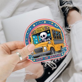 (3psc) Struggle Bus Drive Get in Bestie Sticker, Struggle Bus Sticker, Struggle Bus Goose Sticker Mental Health Anxiety Sticker Die-Cut Waterproof Vinyl Sticker Laptop Water Bottle Phone (Bus 2)