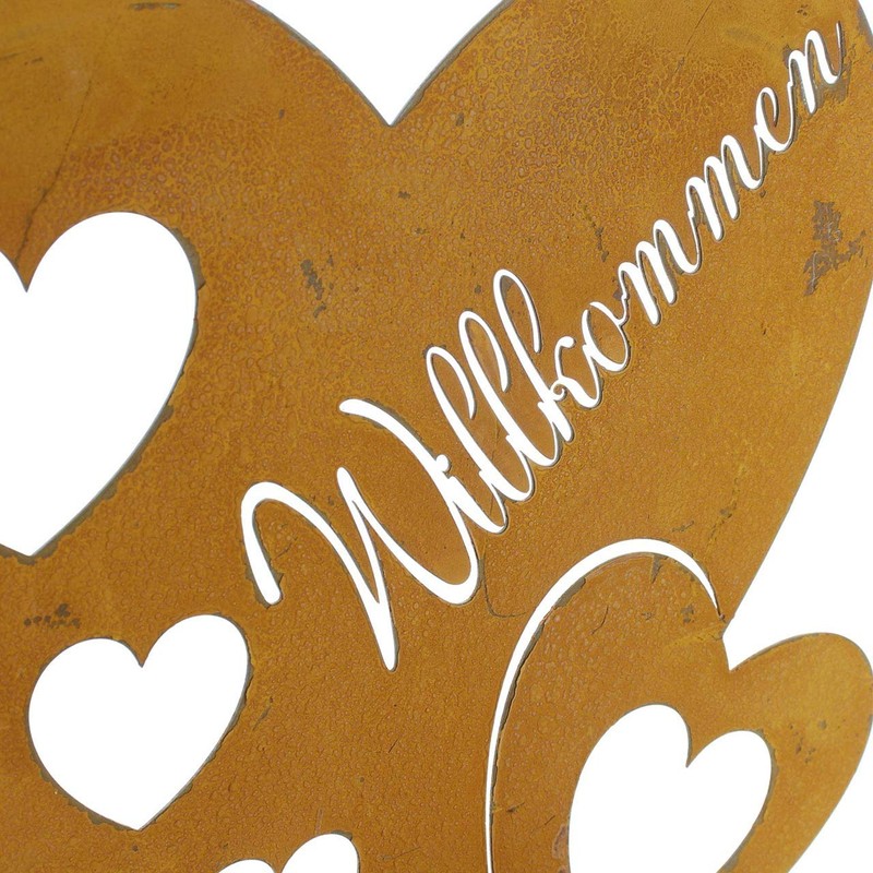 levandeo Stand Heart 29 x 26 cm Rust Welcome Love
