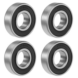 sourcing map 6001-2RS Deep Groove Ball Bearing 12x28x8mm Double Sealed Chrome Steel Bearings 4-Pack