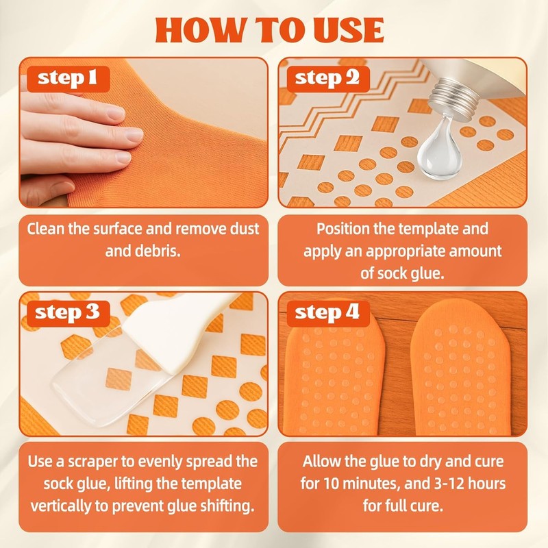 Teenanseen Sock Stop, 2 Pack Transparent Waterproof Sock Glue for
