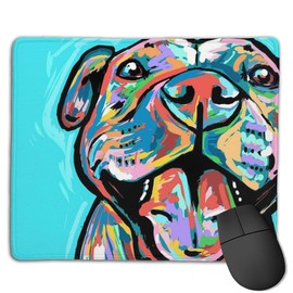 Alfombrilla de ratón de color Pitbull con borde cosido, base de goma antideslizante para ordenador portátil, ordenador y PC, 18 x 22 cm (color Pitbull)