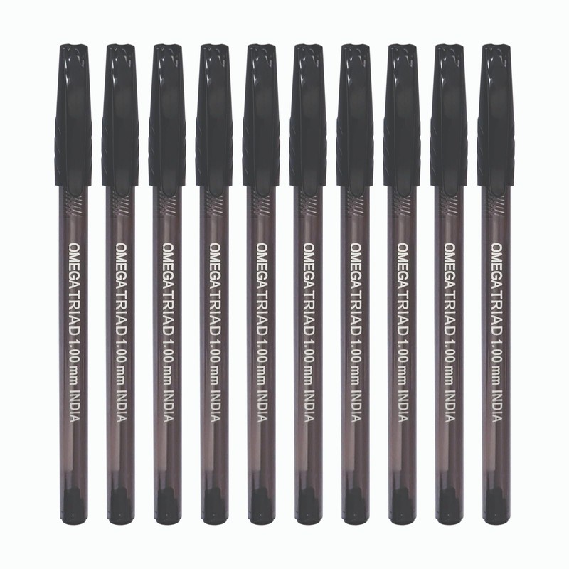 OMEGA Triad Tint Ballpoint Pens, BLACK, Medium Point (1.0 mm),