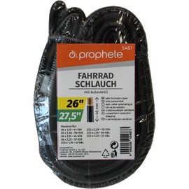 Prophete Bicycle Inner Tube 26 Inch / 27.5 Inch | Pack of 2 | Schrader Valve | ETRTO 47-559, 50-559, 54-559, 57-559, 47-584, 50-584, 54-584, 57-584 | Suitable from 26 x 1.75 inch up to 27,5 x 2.25