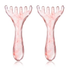 ElevateTech Scalp Massager Handheld Comb, 2 Pcs Head Massager Scalp Comb Manual Hair Scalps Massage Gua Sha Tool Five Claw Resin Relax Spa Tool for So