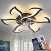 Dalouguan 32" Black Modern Ceiling Fan with Lights Remote Control,
