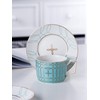 Jusalpha Porcelain Tea Set-Service of 4- Modern Elegant Mint Green