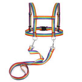 Horse Harness for Children, Horse Lead for Playing for Children, Bridle, Skiing, Role Play, Accessories for Play Horse, Horse Leads, Size Adjustable (Rainbow, 1 Piece)