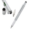Twist-action Metal 5-in1 Ballpoint Pen and Stylus with 3" Ruler,