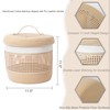 MIZHICRAFT Handwoven Cotton rope&Bamboo Storage Basket with - Foldable basket