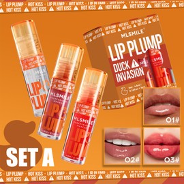 Riroenst 3 Pcs Lip Plumper Gloss, Hydrating Lip Oil, High Pigment Plumping Lip Gloss, Crystal Jelly Moisturizing Lip Oil, Long Lasting Fresh Plumping Lip Gloss