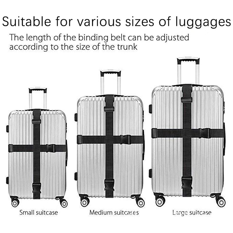 Luggage Strap, Pack of 4 Luggage Strap, Adjustable Suitcase Strap,
