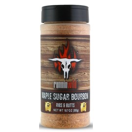 Delightfully Sweet & Smoky Maple Bourbon BBQ Seasoning Rub – Rich Gourmet Maple Sugar Flavor That Elevates Pork, Ribs, Ham, Bacon, Chops & Butts – Runnin’ Wild Foods, 10.7oz