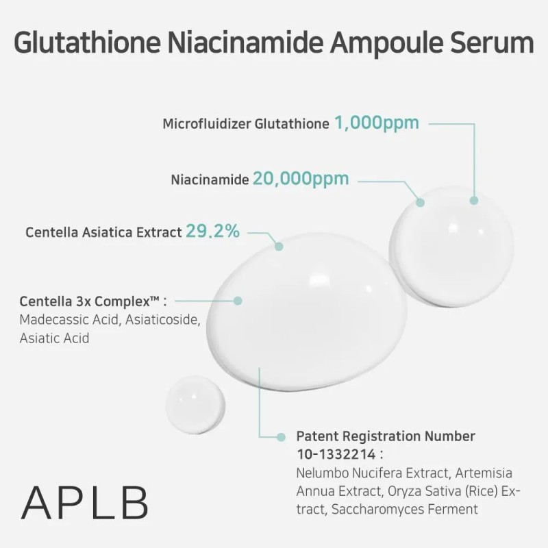 Suero Facial Aplb Glutatión Niacinamida Antioxidante Noche Piel Sensible 40ml