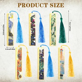 Andibro Pack of 6 Flower Metal Bookmarks, Hollow Bookmarks in Vintage Oil Painting Style with Scale Tassel for Book Lovers, Floral Bookmarks, Reading Bookmarks for Women, Teachers, Students, Gift