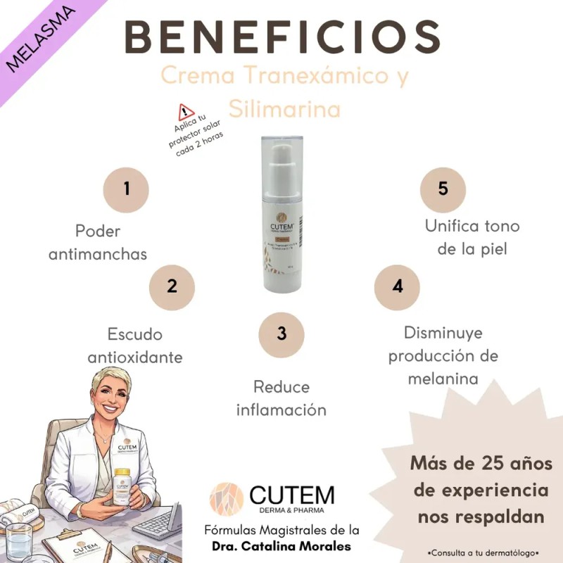 Cutem Tranexamico Y Silimarina Crema Despigmentante 30g