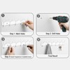 4 Pack White Wall Mounted Coat Rack with 6 Hooks
