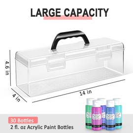Vowcarol Acrylic Paint Storage Box for Apple Barrel Acrylic Paint, 30 Bottles Capacity Acrylic Paint Organizer for 2 fl. oz Acrylic Paints, Craft Paint Organizer