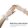 ALLY-MAGIC Women Fingerless Lace Gloves, Ladies Wedding Rhinestone Lace Cuffs