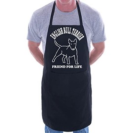 Print4U English Bull Terrier Dog BBQ Cooking Funny Novelty Apron Black