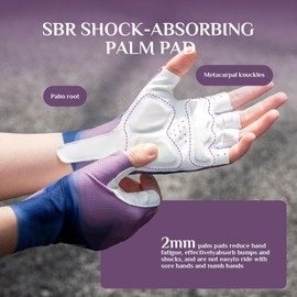 ROCKBROS TVI Cycling Gloves Women's Summer Half Finger Gloves, Breathable Cycling Gloves with SBR Non-Slip Shock Absorption for Mountain Bike Road Bike Bicycle White M