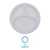 Boardwalk Hi-Impact Plastic Dinnerware, Plate, 3-Compartment, 10" dia, White, 500/Carton