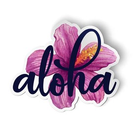 Squiddy Aloha Hibiscus - Vinyl Sticker Decal for Phone, Laptop, Water Bottle (3" Wide)