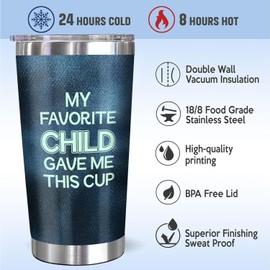 Christmas Gifts For Dad - Birthday Gifts For Dad From Daughter, Son, Kids - Husband Gifts - Birthday Present Ideas For Father, Husband, New Dad, Bonus Dad From Daughter, Son - 20 Oz Tumbler