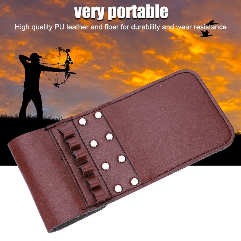 Portable Pocket Quiver PU Leather 6pcs Arrow Waist Holder Bag