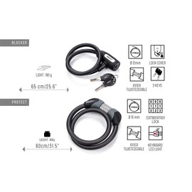 meteor Cable Locks Bicycle Lock Key Lock Chain Combination Cable Code Lock for Bicycle Outdoor Bike Scooter Grill & Other (65 cm Key Lock)