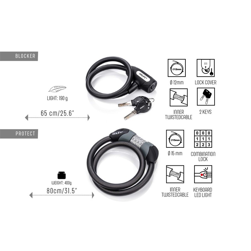 meteor Cable Locks Bicycle Lock Key Lock Chain Combination Cable