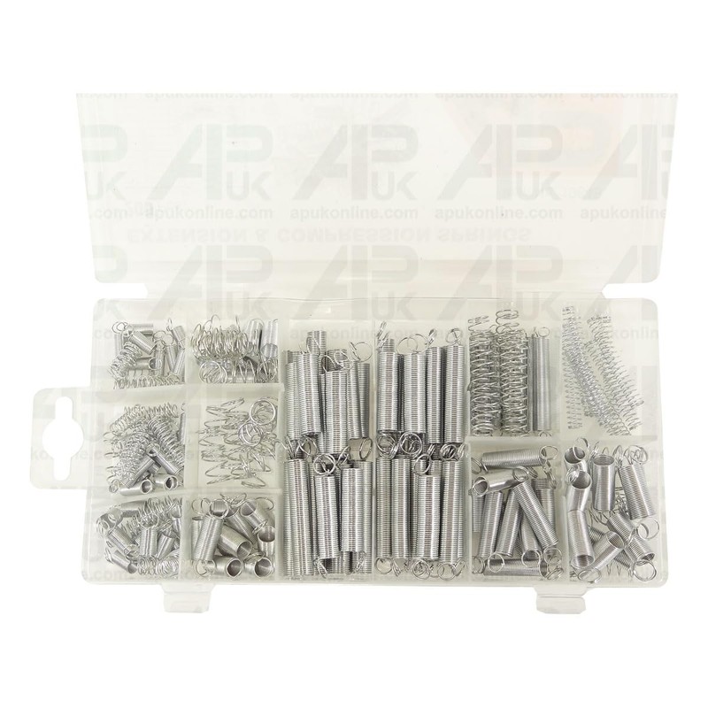 APUK 200pcs Extension Tension Compression Steel Metal Spring Assorted Assortment