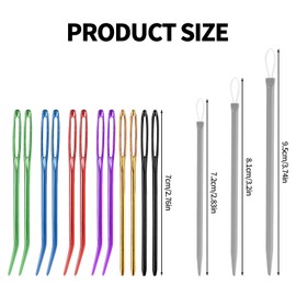 lasuroa 15-Piece Large Eye Sewing Needles Set, Metal Large Eye Yarn Hand Sewing Needles & Curved Darning Needles with Loops Wool Needles for Knitting and Quilting Projects