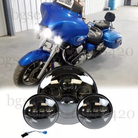 For Yamaha XV 1700 Road Star Silverado 7inch LED Headlight + 4.5" Passing Lights