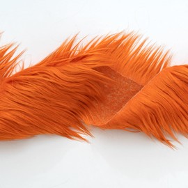 CNSUPMK Plush Faux Fur Fabric,36x 62 inch,Precut Strips Fluffy Fuzzy Craft Furr for Crafts, Gnomes, Animal Costumes, Cushions, Decorations (Orange, One Yard)