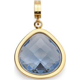 Jewels by Leonardo 024425 Clip & Mix Juvinga Pendant Necklace Pendant Gold-Coloured Stainless Steel Blue Glass Stone in Rounded Triangle Shape Jewellery Gift for Women, Stainless Steel, No Gemstone