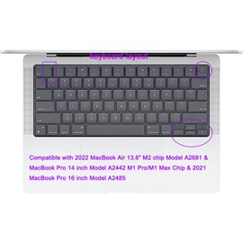Thai Language Keyboard Cover Skin Compatible for MacBook Air 15 M2 A2941, MacBook Air 13.6 M2 Chip A2681, MacBook Pro 14” A2442 A2779 A2918 A2992 M1 M2 M3 & MacBook Pro 16” A2485 A2780 A2991 M1 M2 M3