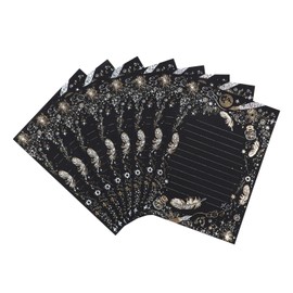 8 Pieces Letter Writing Paper with Envelopes Set Lined Stationery Paper Vintage Feather Stationery Paper for Office Home School Invitation Greeting Thank You Birthday Party Gift Paper with Envelopes