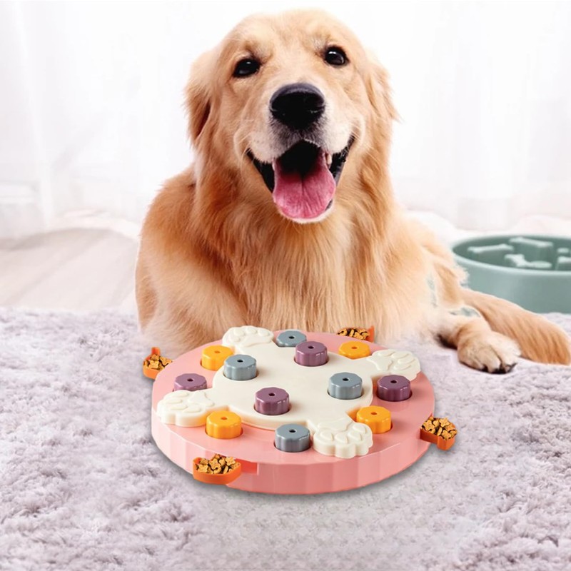 Interactive Pet Treat Dispenser - Slow Feeder, Brain Game, Puzzle,