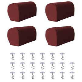 Avtytsda - Fundas elásticas para reposabrazos de felpa suave, fundas para reposabrazos de sofá, protector de muebles para sillas, sofá, sillón, fundas para sofá reclinable con pasadores giratorios, 4