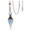 Jovivi Natural Aquamarine Healing Crystal Pendulums for Dowsing Divination 6