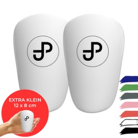 JDP Mini Shin Pads, Extra Small Shin Pads, Football, Men, Non-Slip Mini Shin Pads, Children's Football, Shin Pads, Small, Shin Pads for Football, 12 x 8 cm, White