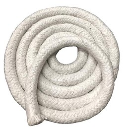 CeraTex Rope Seal - Ceramic Fiber Rope Gasket, Round Braided 1/2" x 8 feet, High Temperature Gasket Seal for Boiler Furnace Oven Kiln Casting