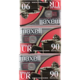 Maxell Audio Cassette, Normal Bias UR 90 Minutes (Pack of 3)