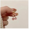 Rose Quartz Dangle Earrings, Pink