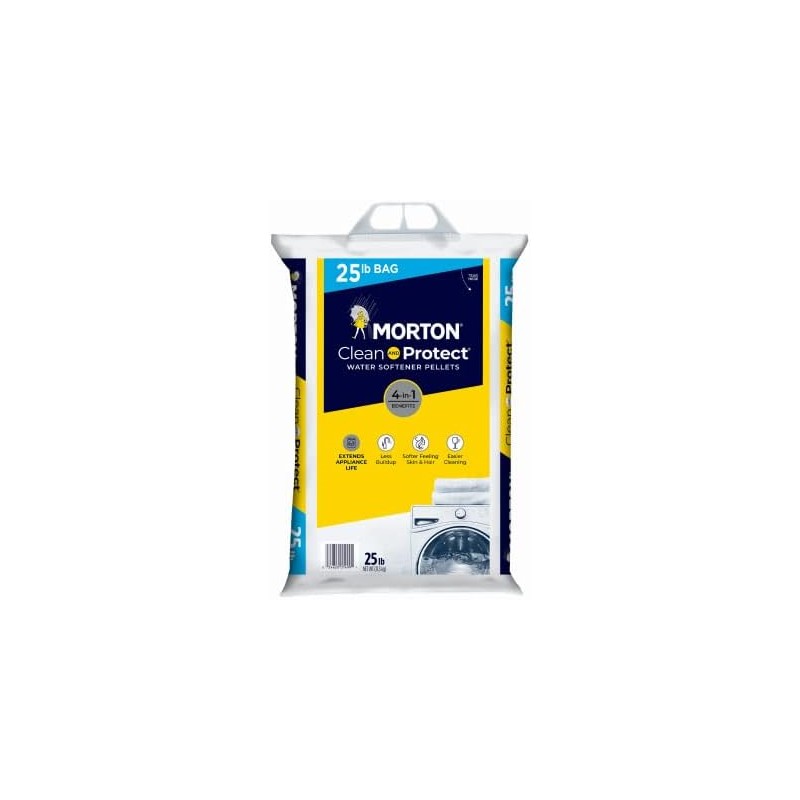 Morton Clean Protect Home Water Softener Pellets, 25 Pound Bag