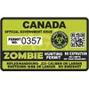 Canada Zombie Hunting Permit - Hunter Response Team Unit 4" Outbreak Sticker