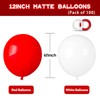 100pcs Red and white balloons 12 Inch Thickened Latex Red