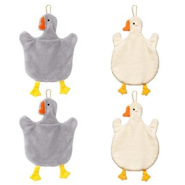 Opexicos 4Pcs Cute Duck Hand Towels Strong Absorbent Quick Drying Hanging Kitchen Bathroom Bedroom Hand Towels