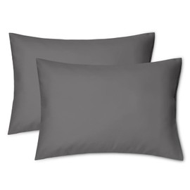 EXQ Home Toddler Pillowcases 13x18 Travel Pillow Case Set of 2, Small Pillow Case Fits Baby Pillow Sized 12x16, 13x18, Kids Pillowcases 2 Pack Machine Washable with Envelope Closure (Dark Grey)